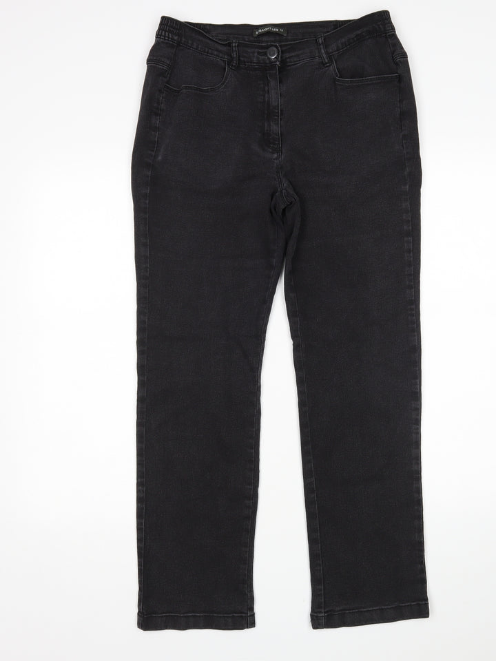 Prewron Womens Black Straight Jeans Size 12 L28 in