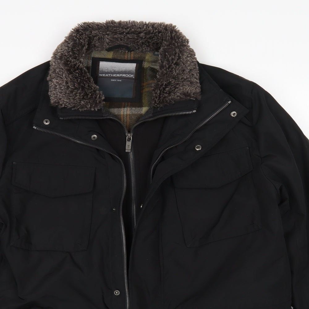 Preworn Mens Black   Rain Coat Coat Size M