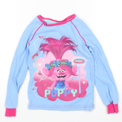 character.com Girls Blue   Top Pyjama Top Size 7 Years  - trolls