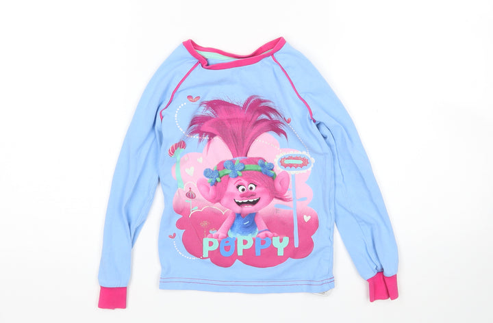 character.com Girls Blue Top Pyjama Top Size 7 Years - trolls