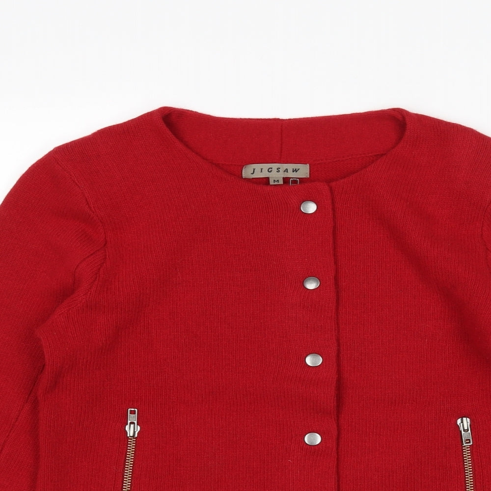 Jigsaw Womens Red   Cardigan Jumper Size M