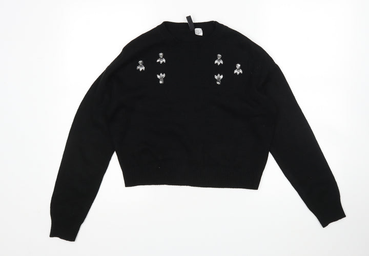 H&M Womens Black   Pullover Jumper Size XS