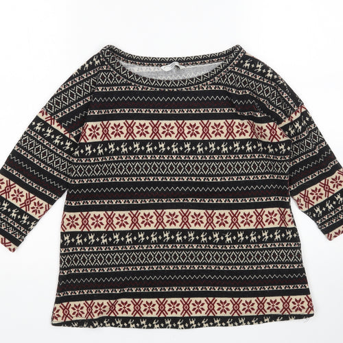 New Look Womens Multicoloured Argyle/Diamond  Pullover Jumper Size 10