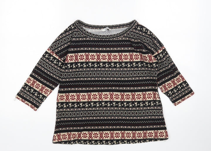 New Look Womens Multicoloured Argyle/Diamond  Pullover Jumper Size 10