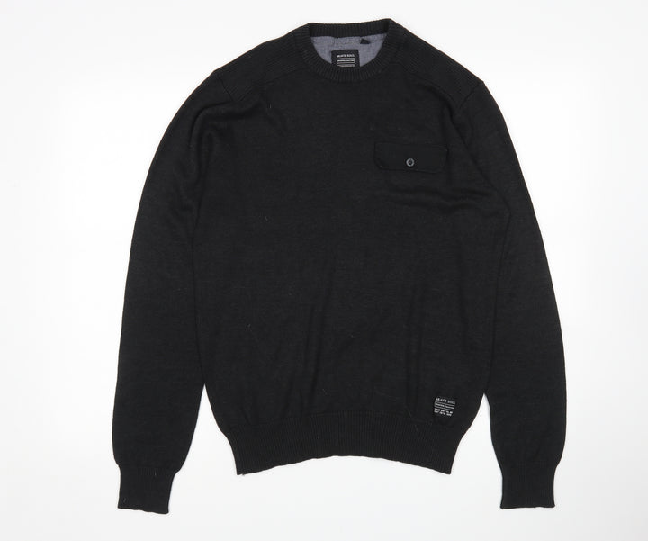 Brave Soul Mens Black   Pullover Jumper Size L
