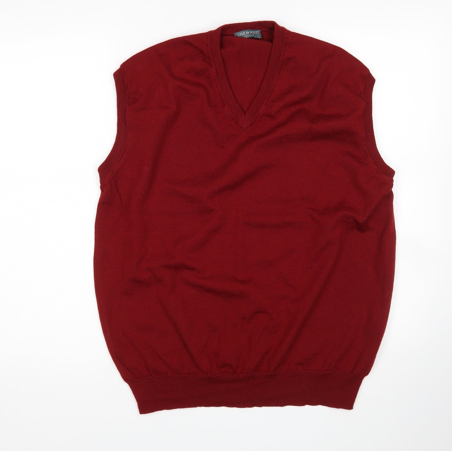Lyle & Scott  Mens Red   Vest Jumper Size XL