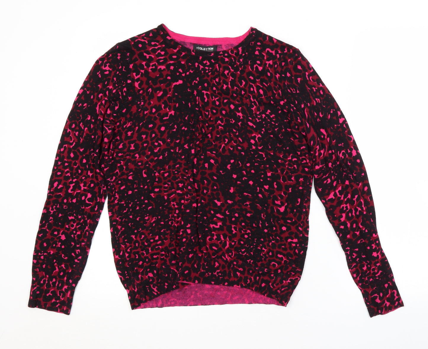 Debenhams Womens Pink Animal Print  Pullover Jumper Size 14