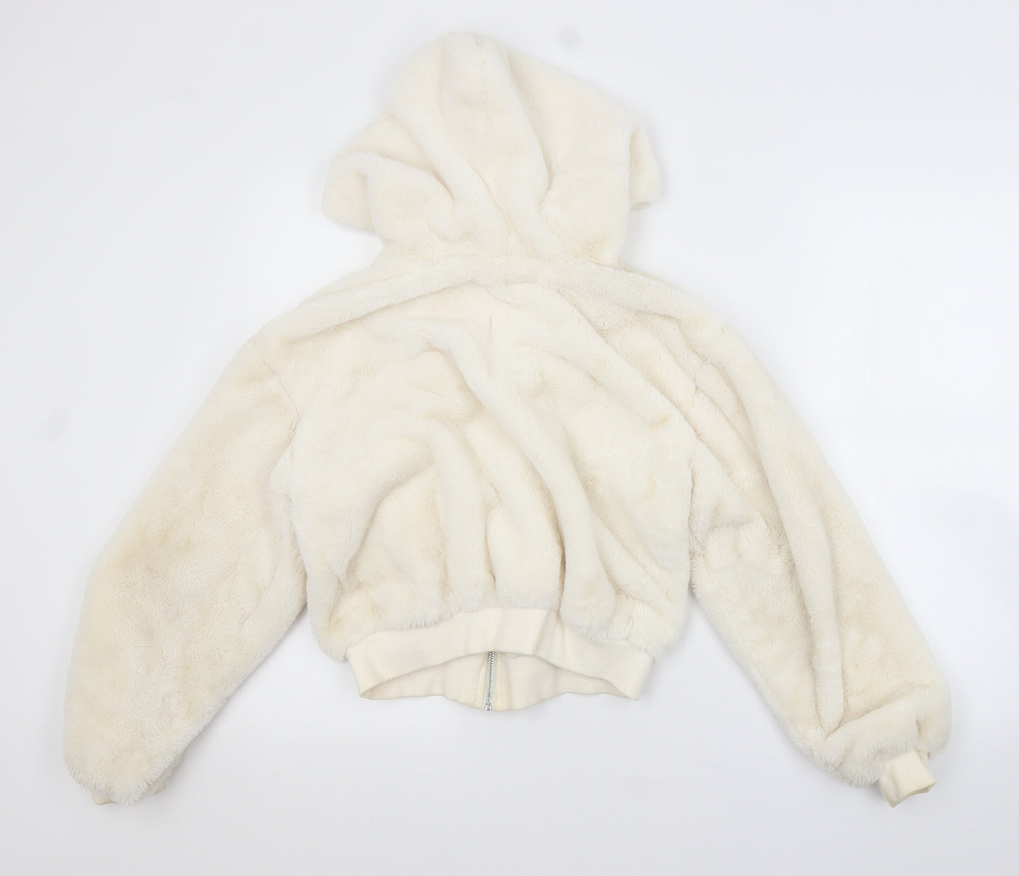 Topshop Womens White   Full Zip Hoodie Size XS