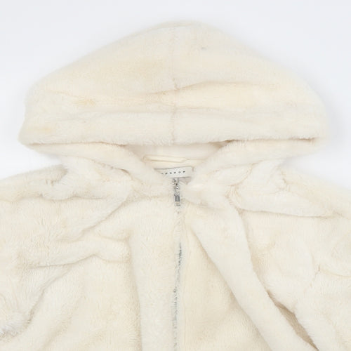 Topshop Womens White   Full Zip Hoodie Size XS