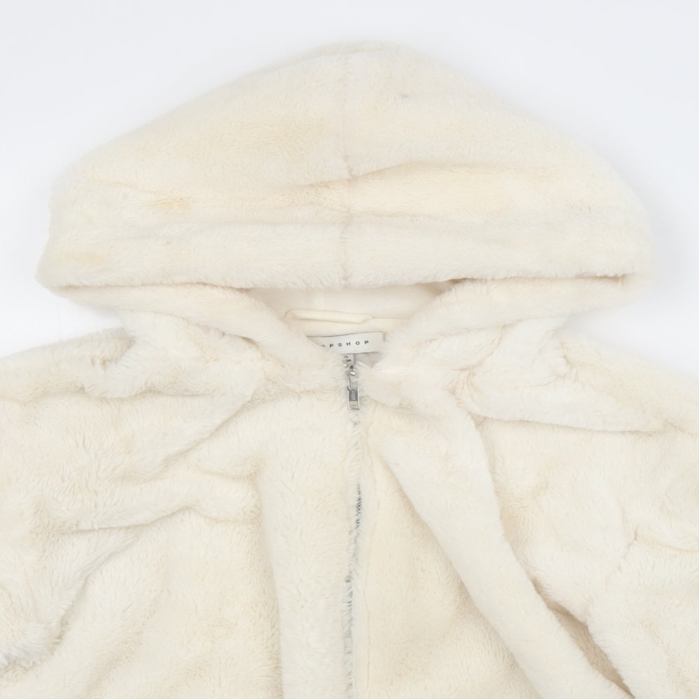 Topshop Womens White   Full Zip Hoodie Size XS