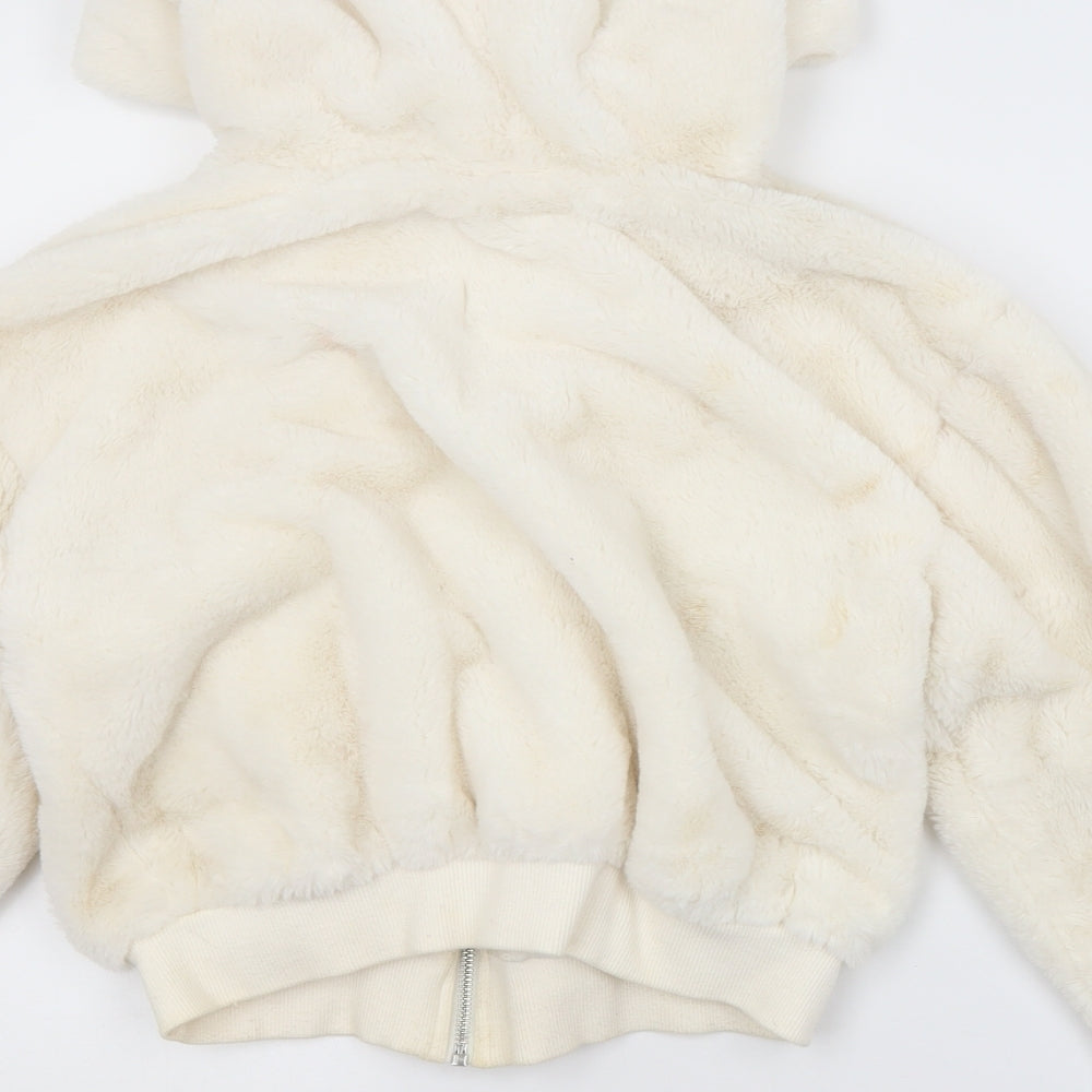 Topshop Womens White   Full Zip Hoodie Size XS