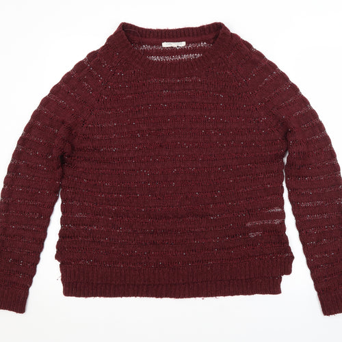 Preworn Womens Purple Striped  Pullover Jumper Size 16