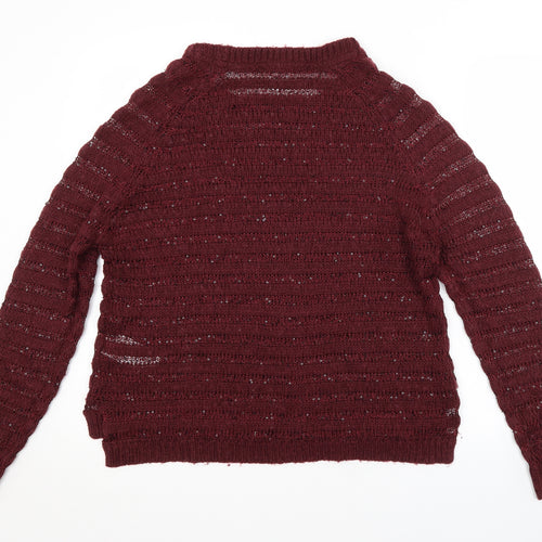 Preworn Womens Purple Striped  Pullover Jumper Size 16