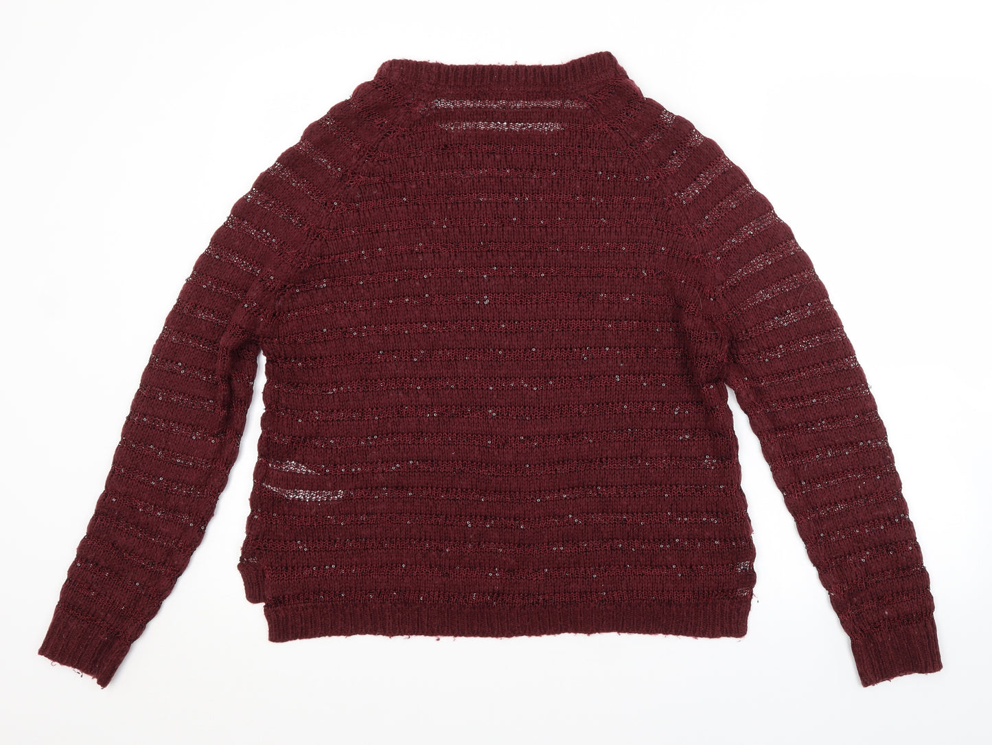 Preworn Womens Purple Striped  Pullover Jumper Size 16