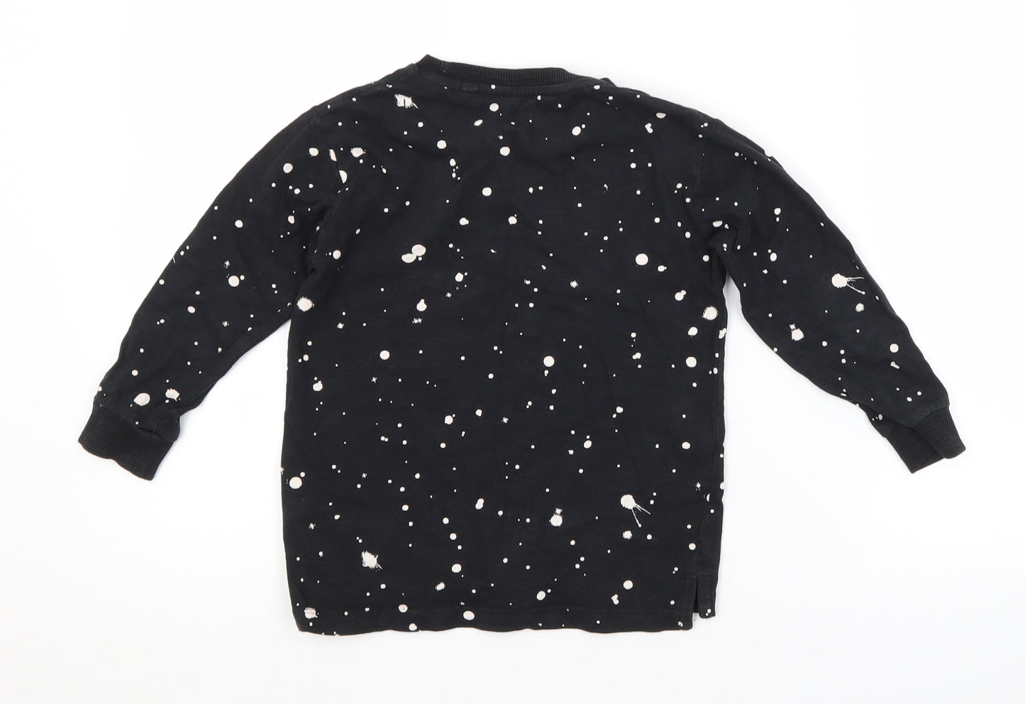 NEXT Boys Black Spotted  Basic T-Shirt Size 4 Years