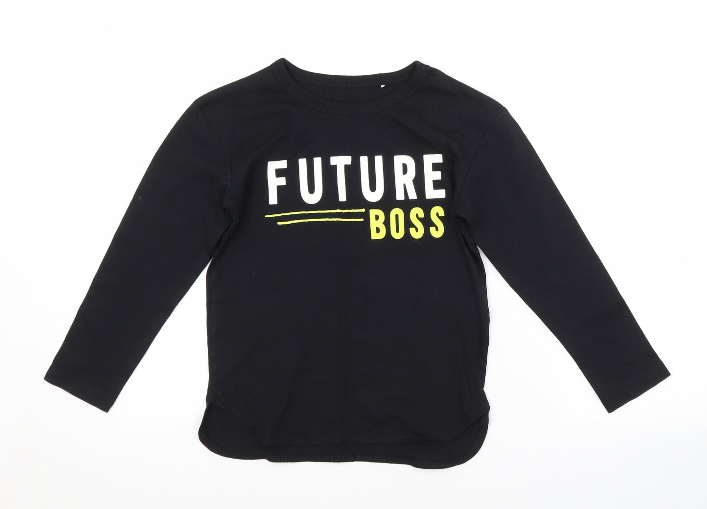 George Girls Black   Basic T-Shirt Size 5-6 Years