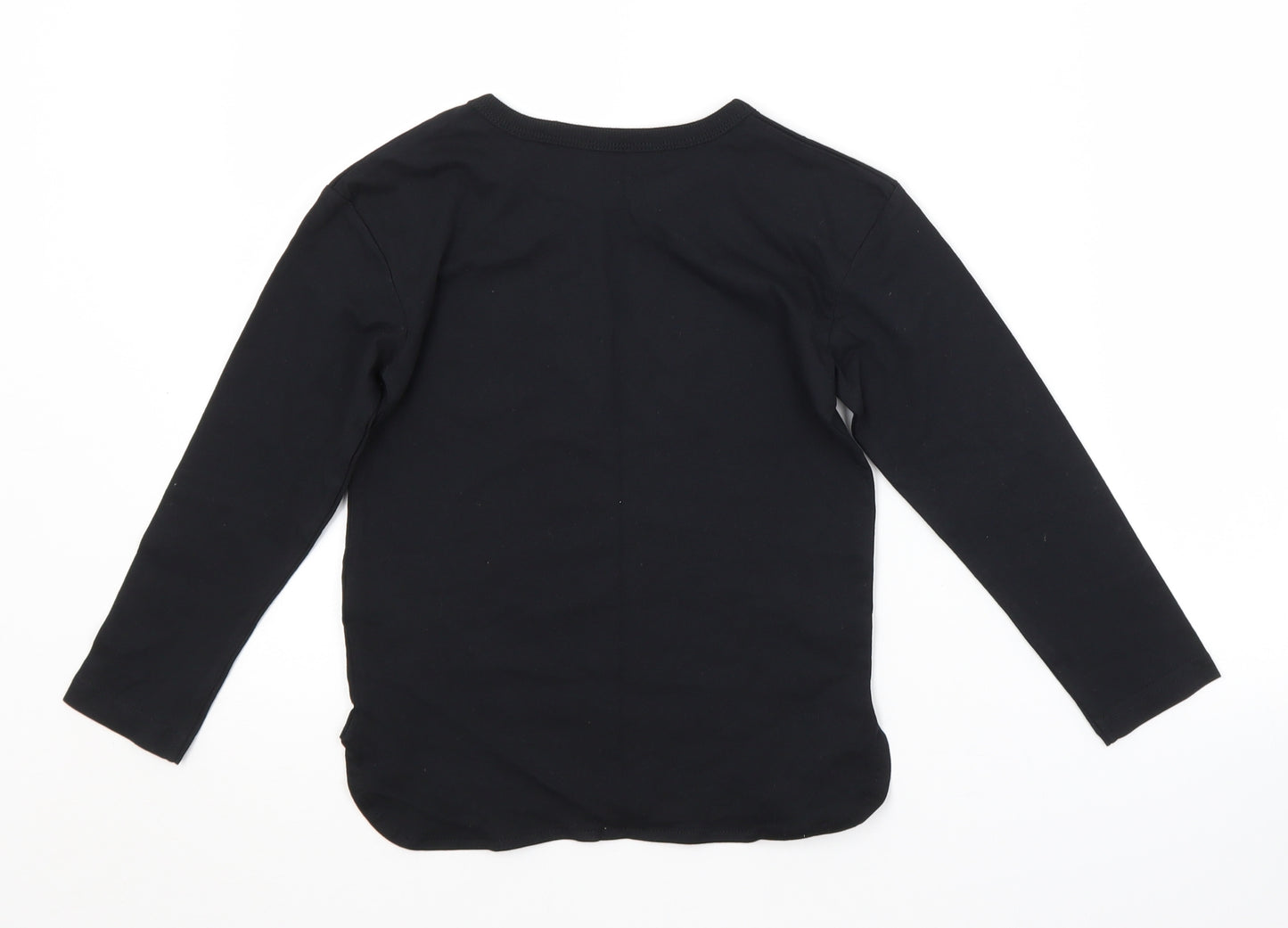 George Girls Black   Basic T-Shirt Size 5-6 Years