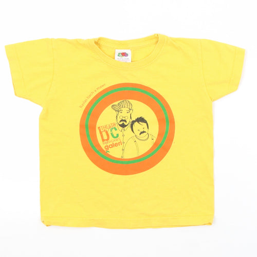 Fruit of the Loom Girls Yellow   Basic T-Shirt Size 2-3 Years