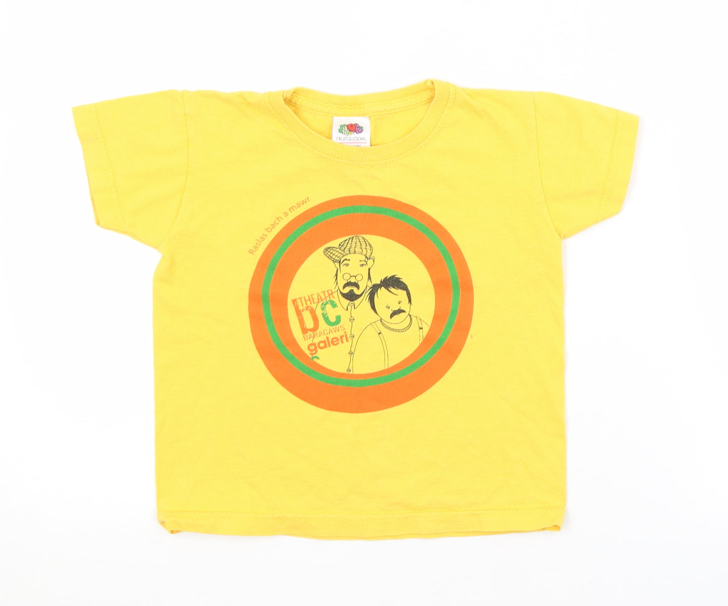 Fruit of the Loom Girls Yellow   Basic T-Shirt Size 2-3 Years
