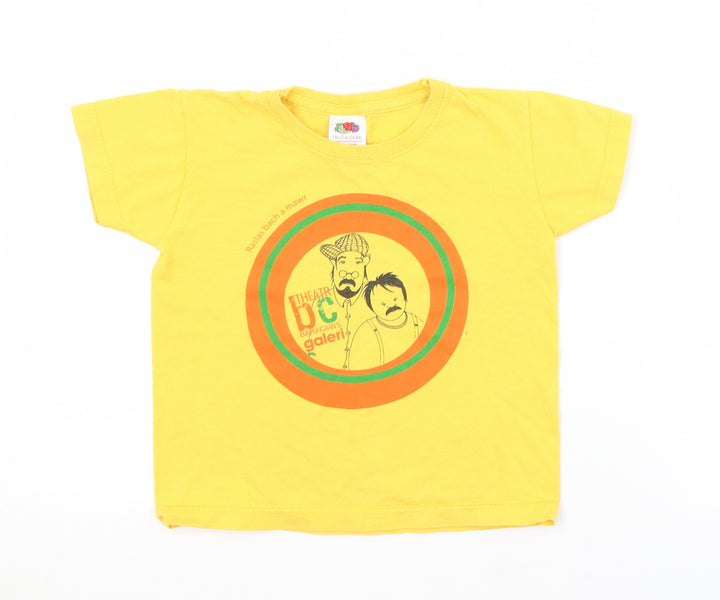 Fruit of the Loom Girls Yellow   Basic T-Shirt Size 2-3 Years