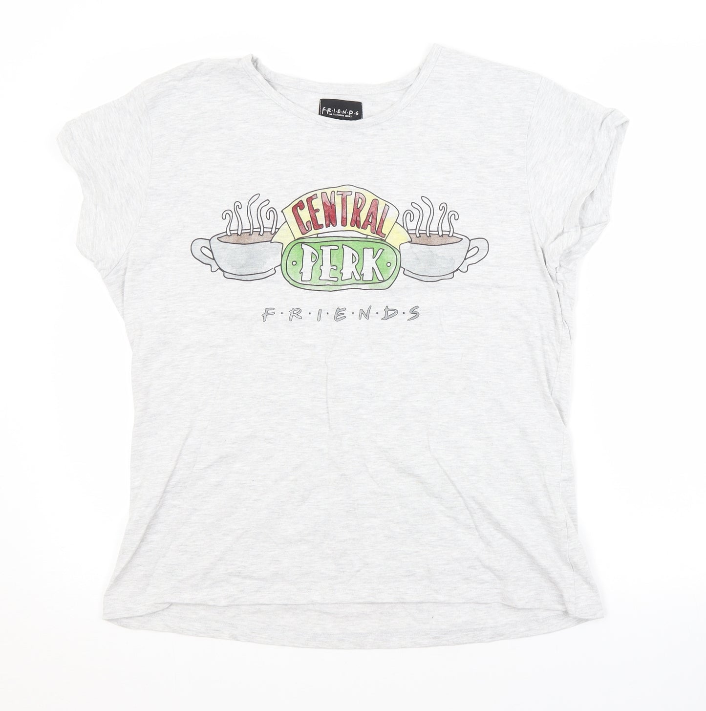 Preworn Womens Grey   Basic T-Shirt Size 14  - FRIENDS