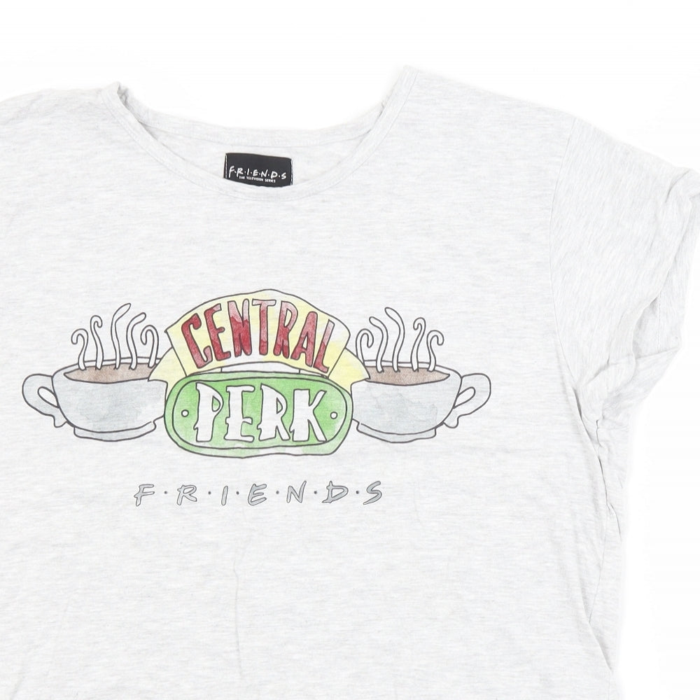 Preworn Womens Grey   Basic T-Shirt Size 14  - FRIENDS