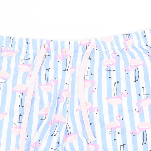 Preworn Womens Blue Striped   Sleep Shorts Size 16  - FLAMINGO