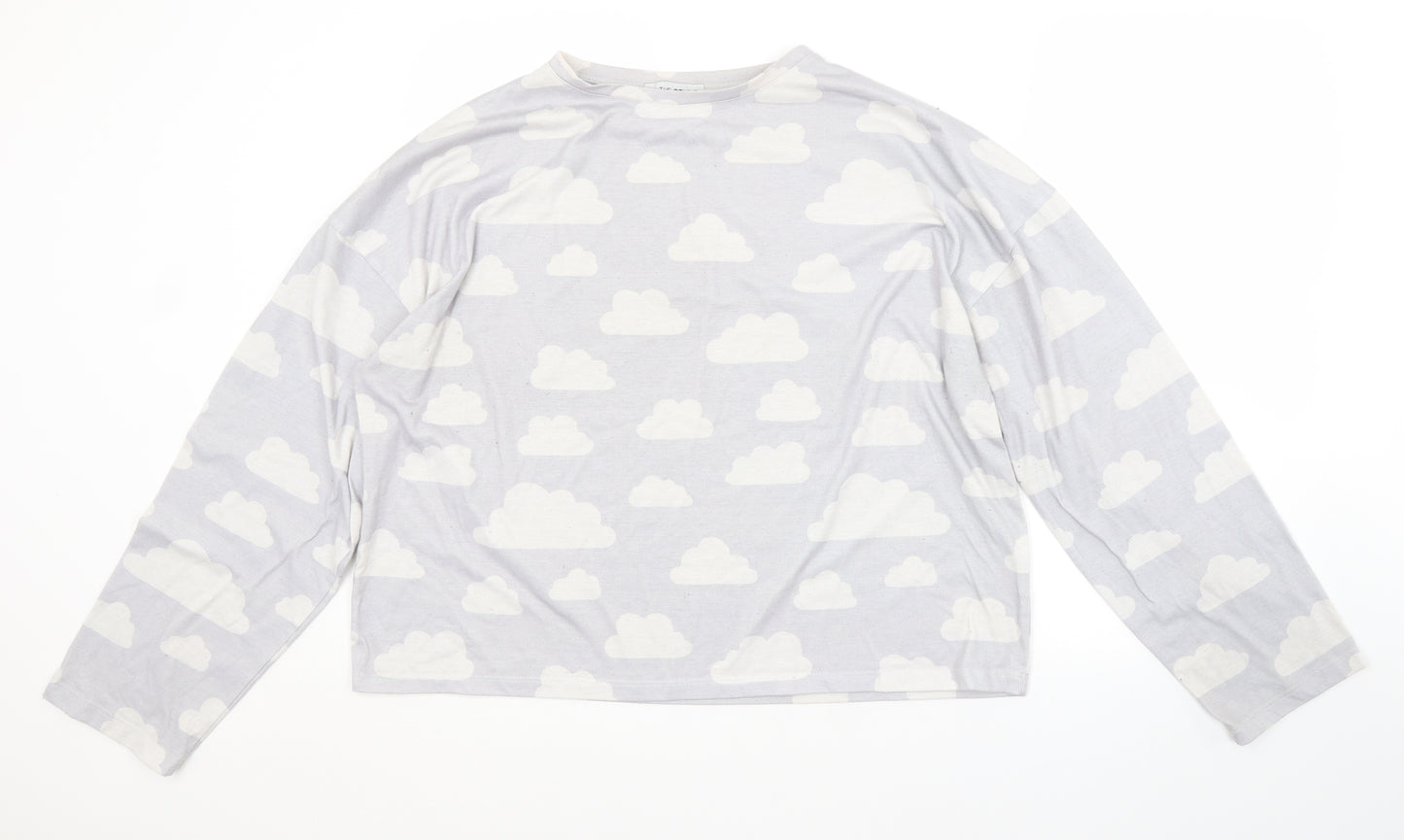 In the Style Womens Grey Geometric  Top Pyjama Top Size 14