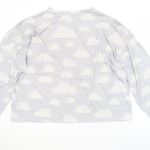 In the Style Womens Grey Geometric  Top Pyjama Top Size 14