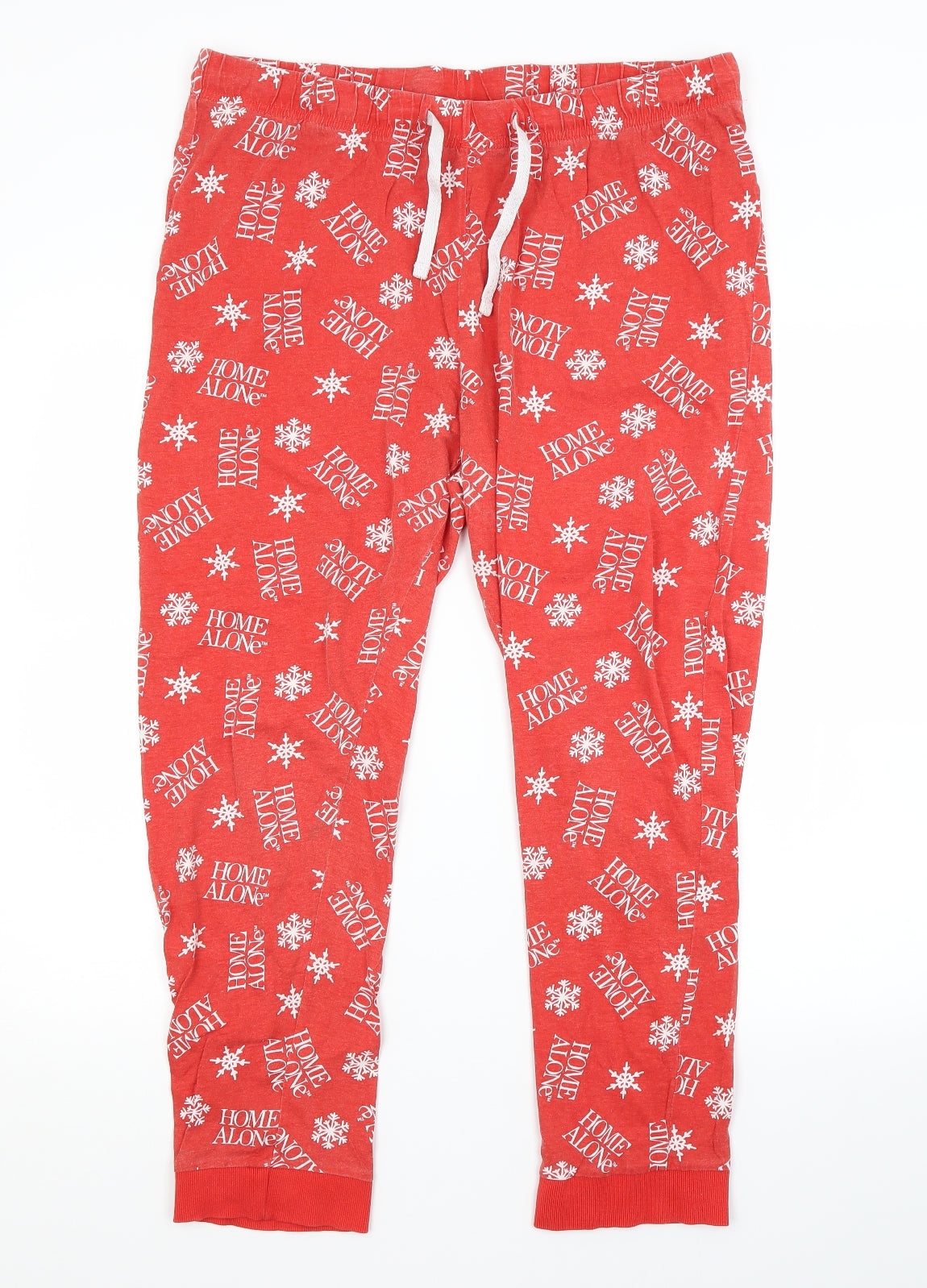 Preworn Womens Red Argyle/Diamond   Pyjama Pants Size L  - HOME ALONE, CHRISTMAS