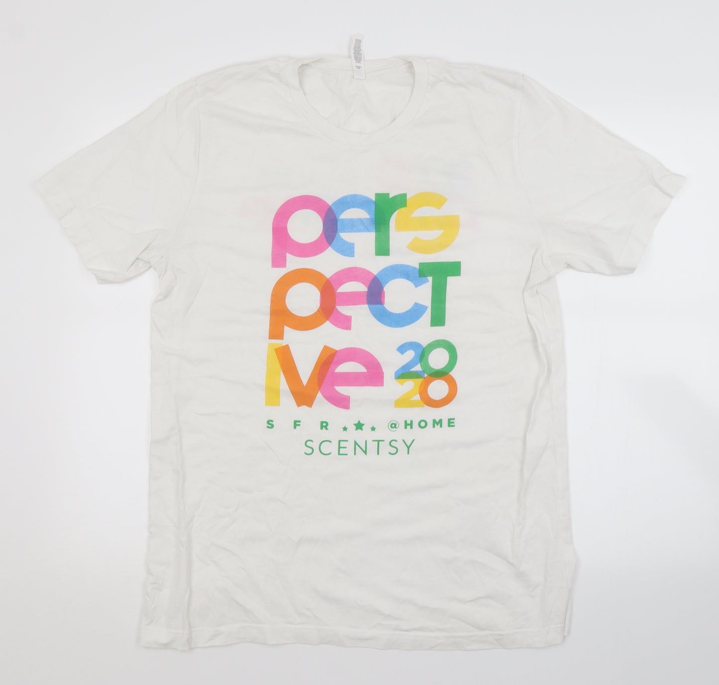 Canvas Mens White    T-Shirt Size L