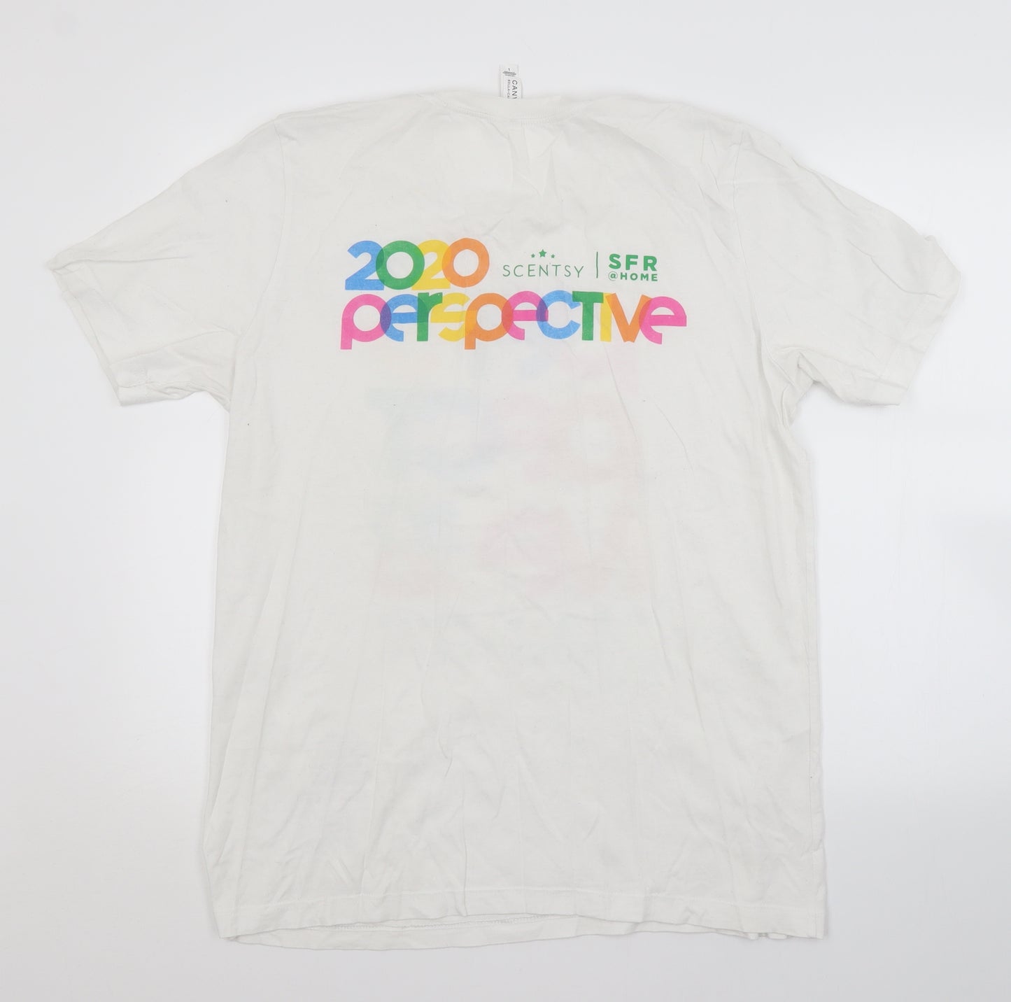 Canvas Mens White    T-Shirt Size L