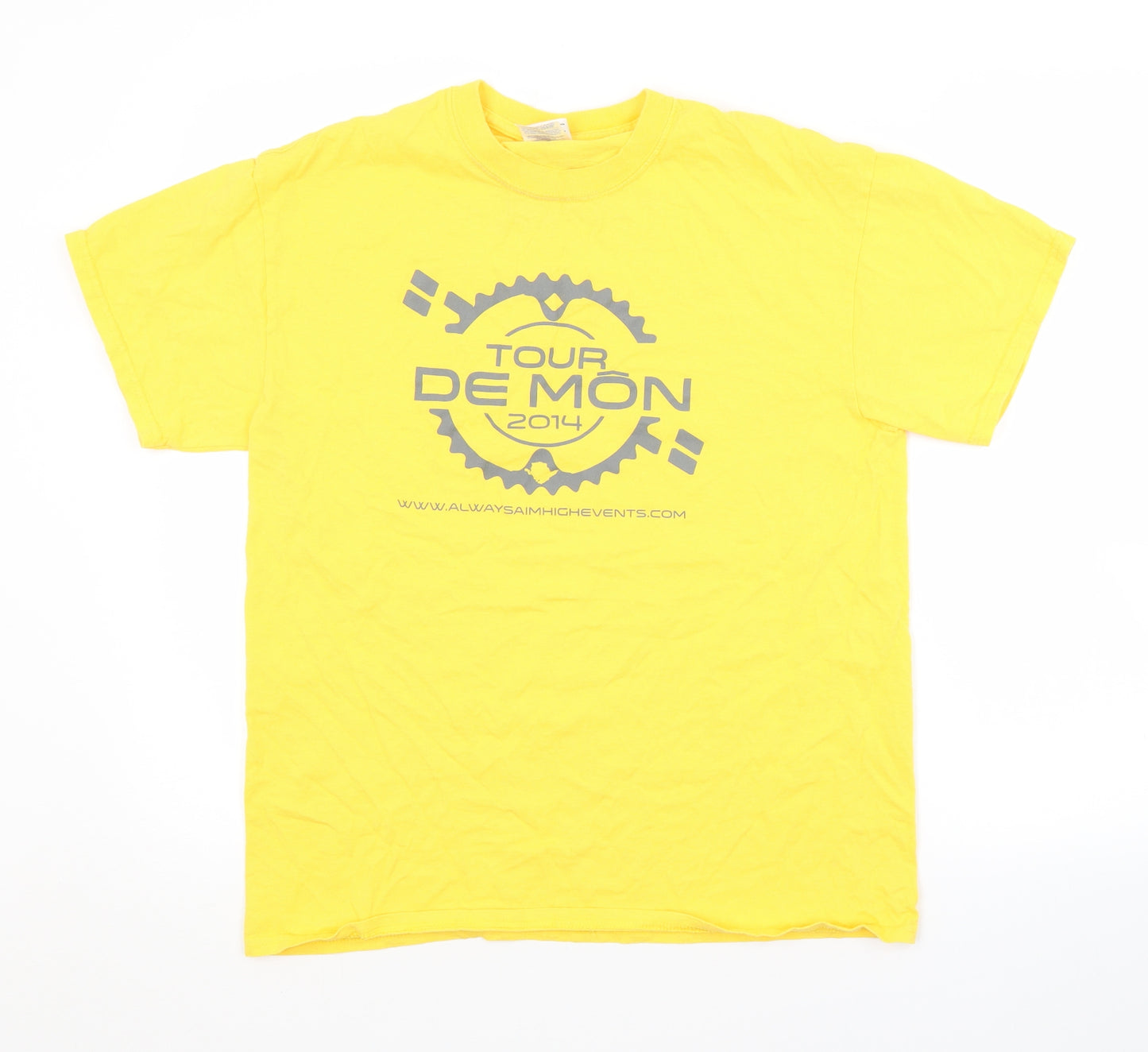 Gildan Mens Yellow    T-Shirt Size M
