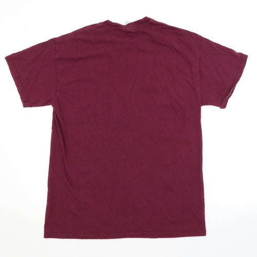 Gildan Mens Purple    T-Shirt Size M