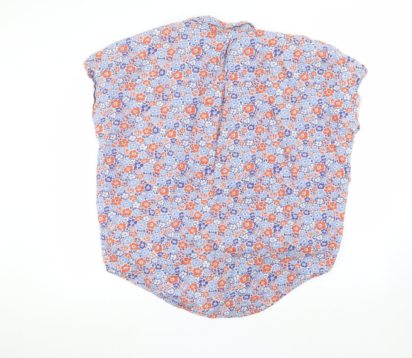 NEXT Womens Blue Floral  Basic Button-Up Size L