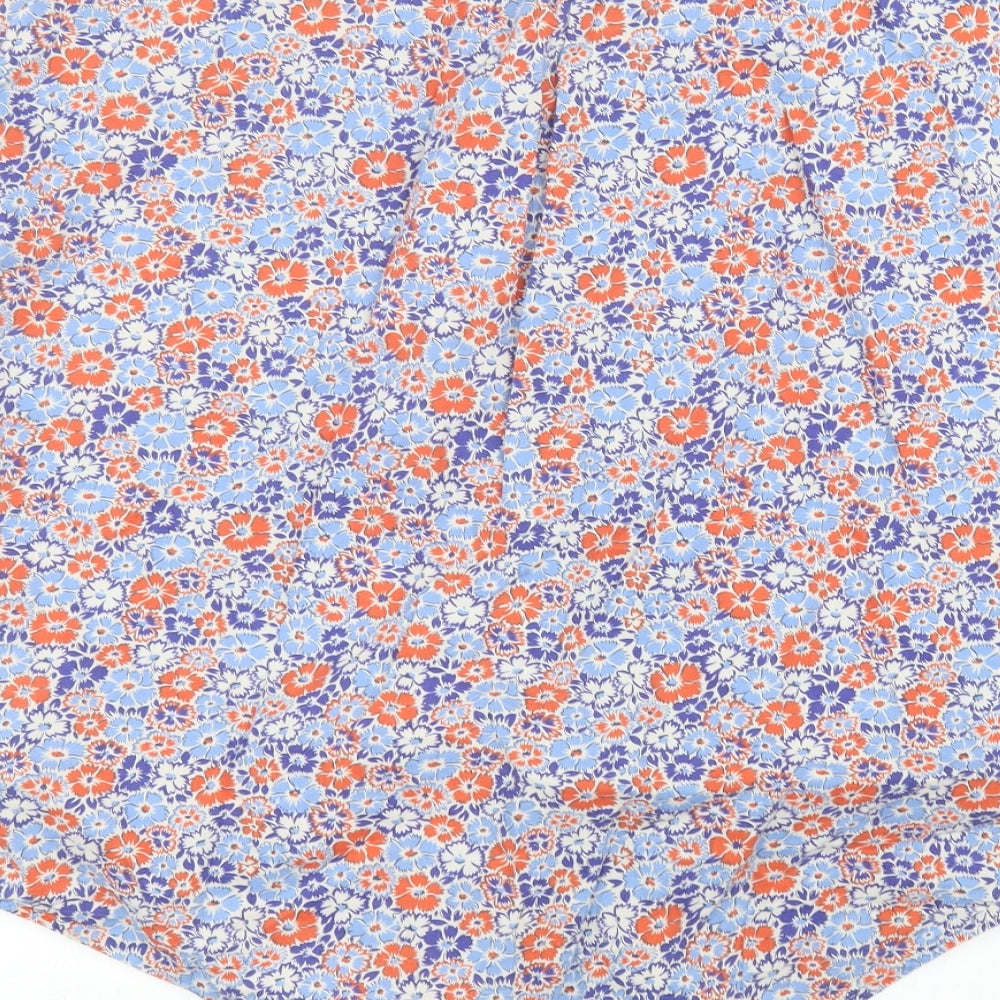 NEXT Womens Blue Floral  Basic Button-Up Size L