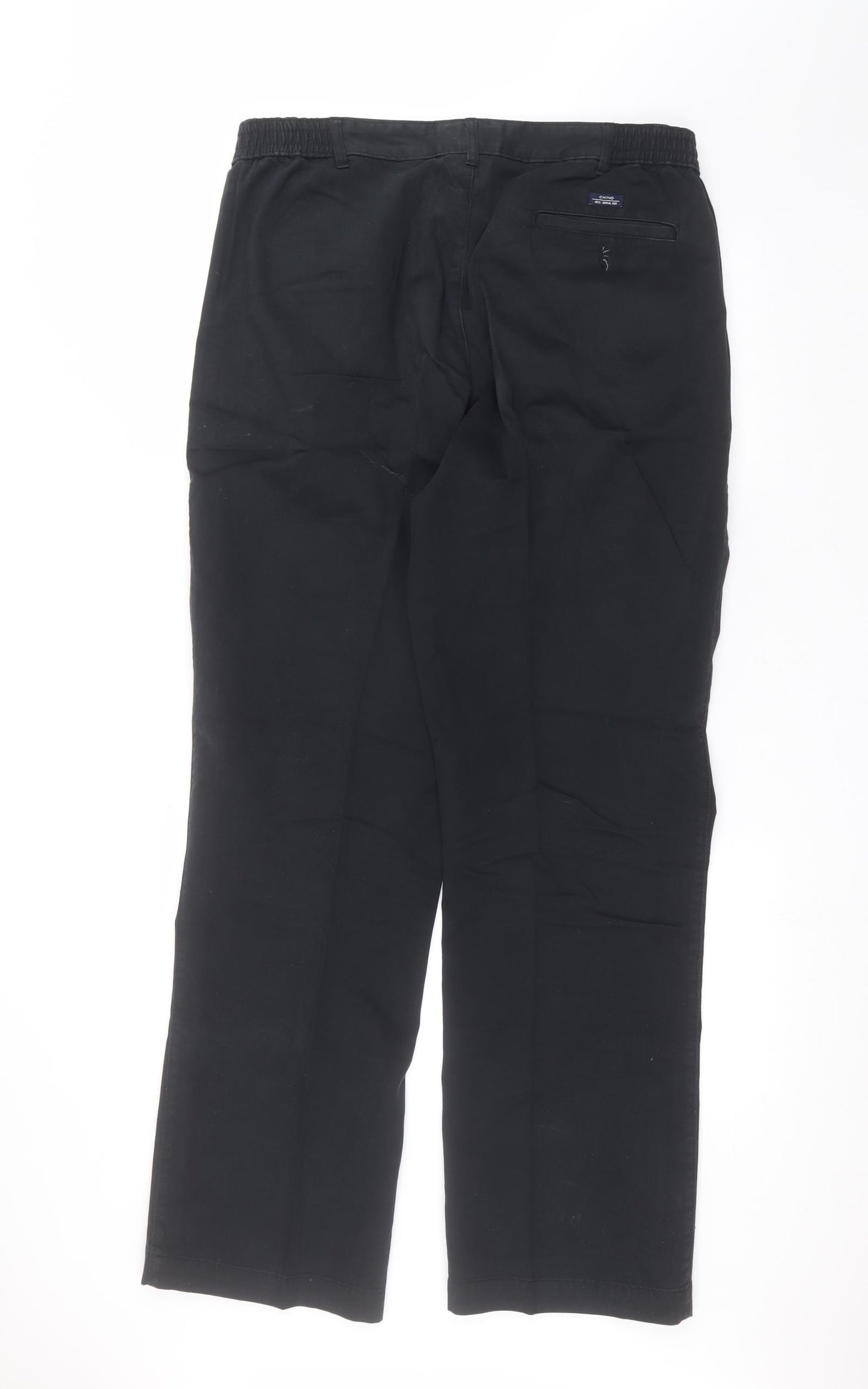 Marks and Spencer Mens Black   Chino Trousers Size 38 in L33 in