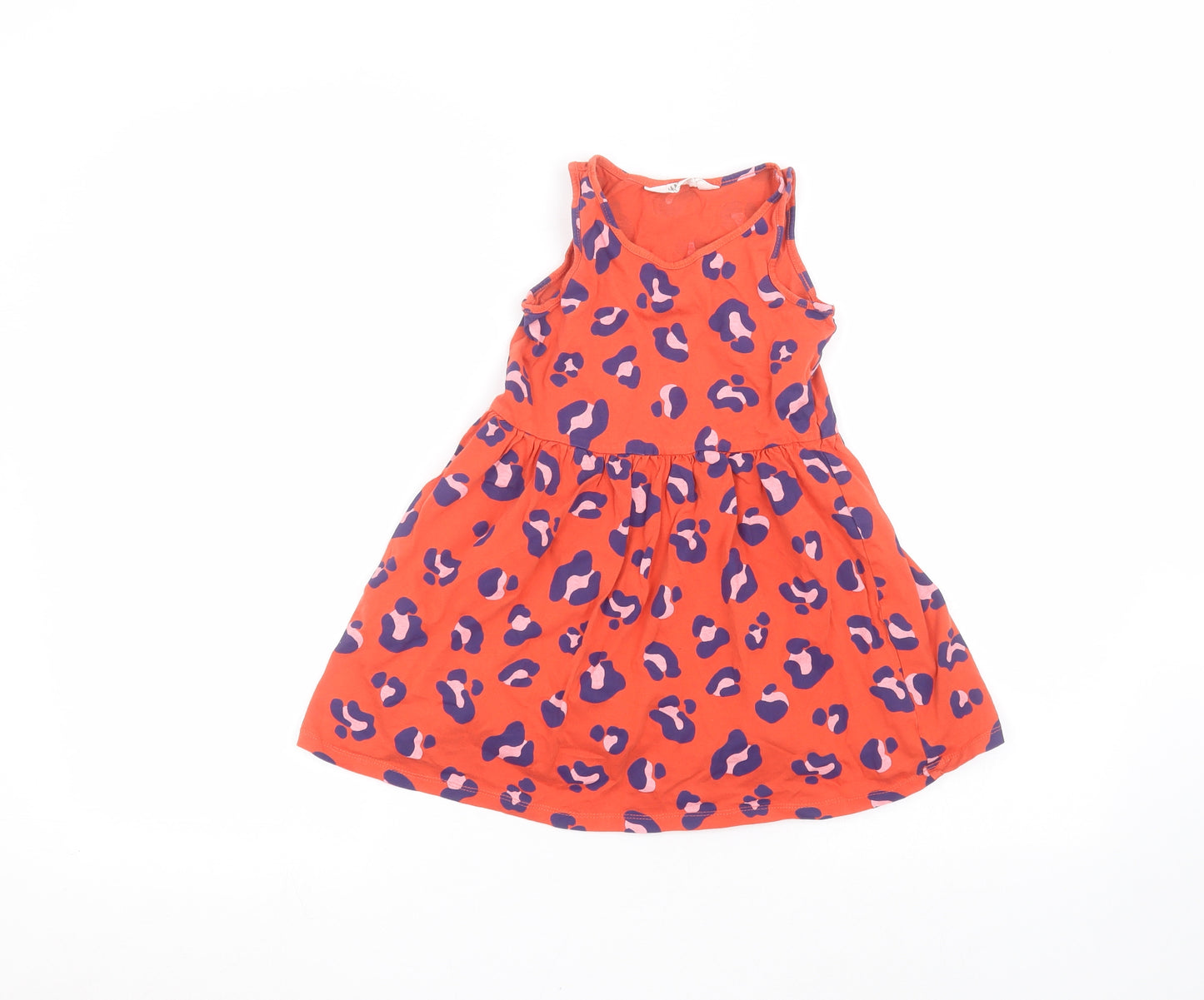 H&M Girls Red Animal Print  A-Line  Size 5-6 Years