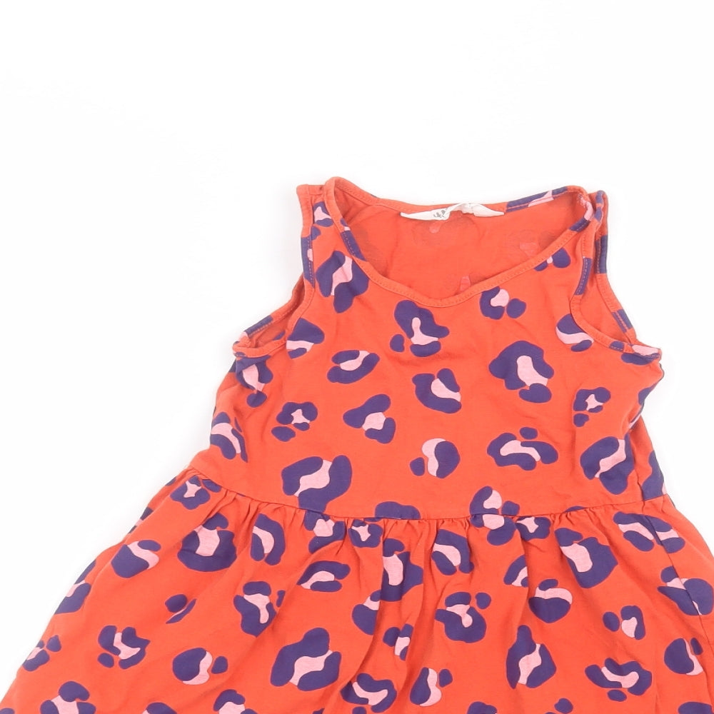 H&M Girls Red Animal Print  A-Line  Size 5-6 Years