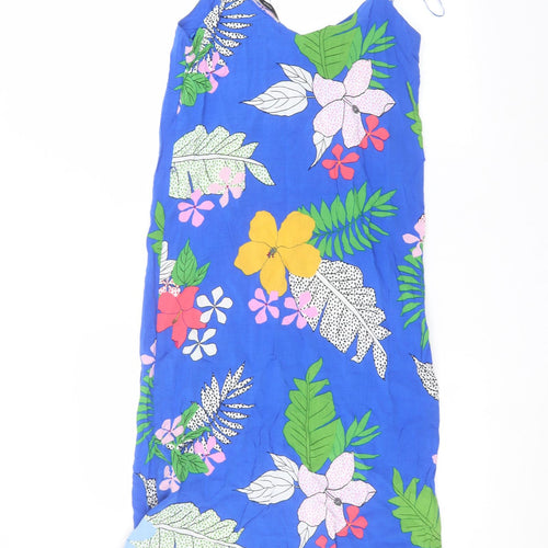 George Womens Blue Floral  A-Line  Size 8