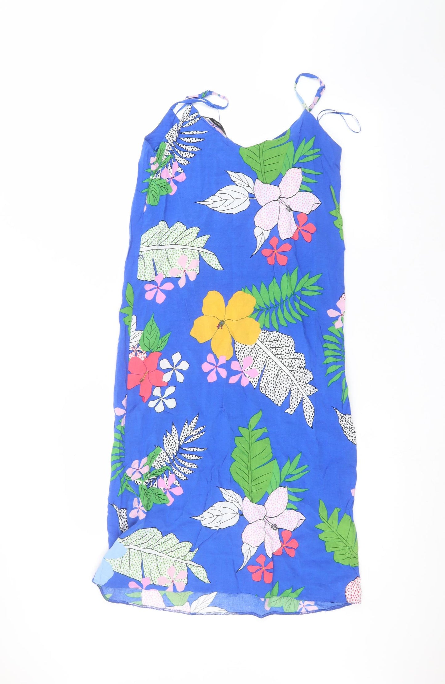 George Womens Blue Floral  A-Line  Size 8