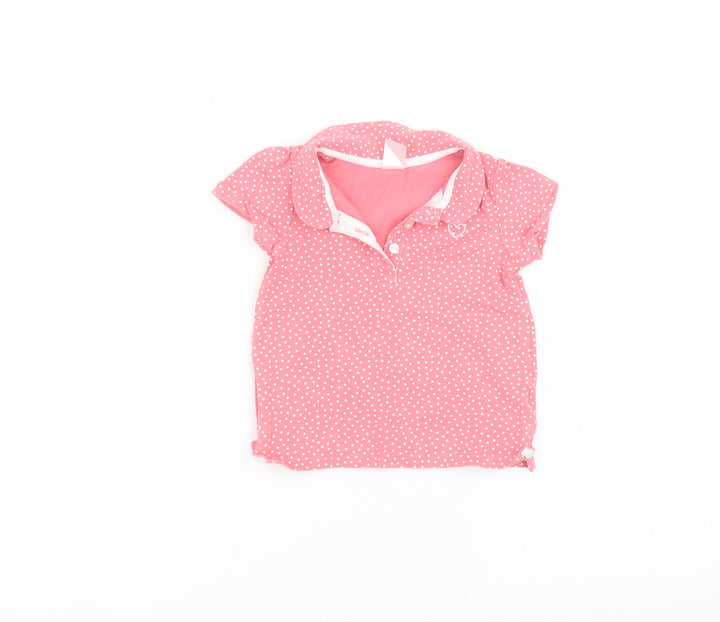 H&M Baby Pink Polka Dot Basic T-Shirt Size 12-18 Months