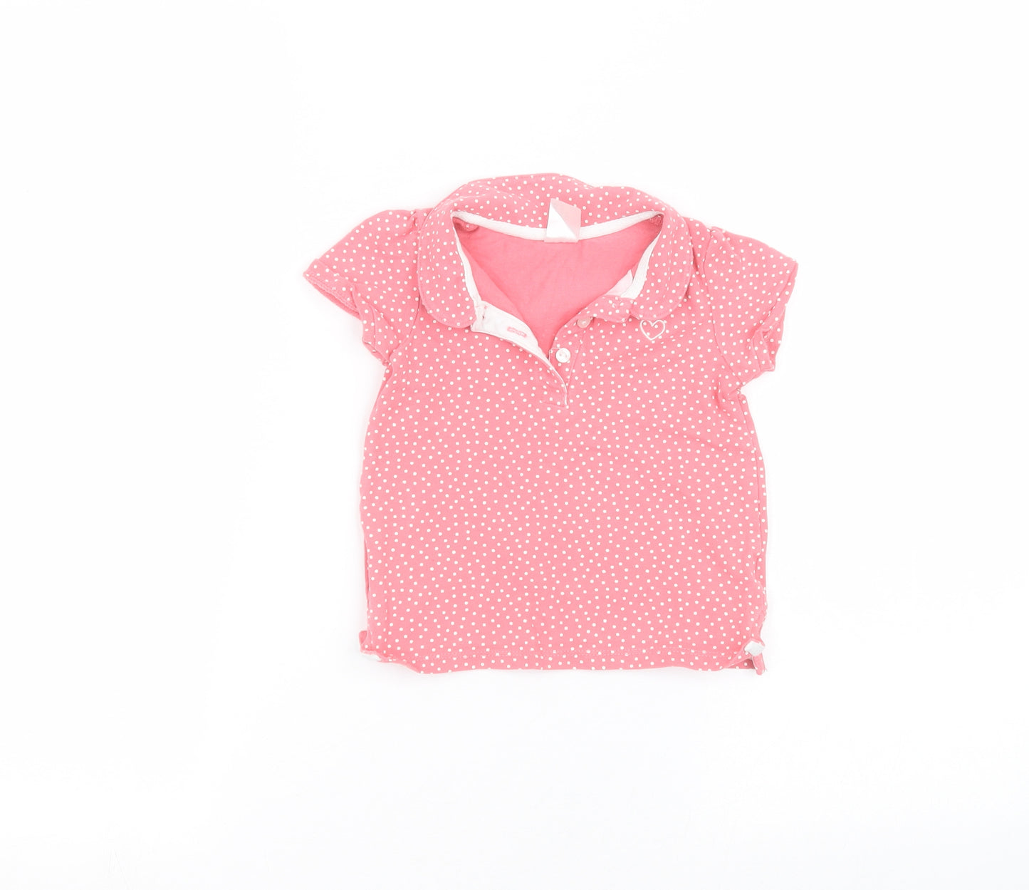 H&M Baby Pink Polka Dot  Basic T-Shirt Size 12-18 Months