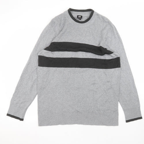 H&M Mens Grey   Pullover Jumper Size L