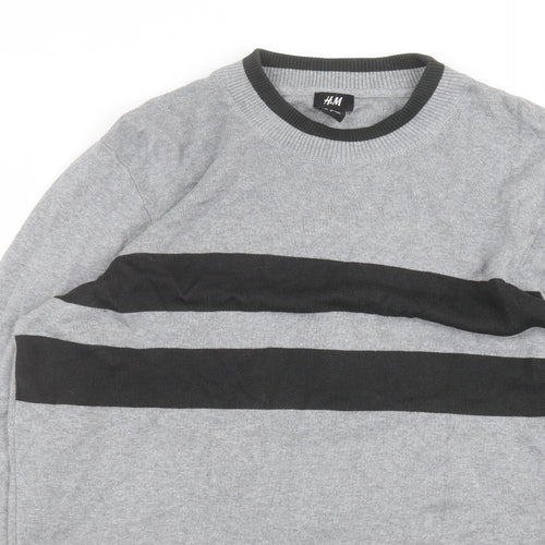 H&M Mens Grey   Pullover Jumper Size L