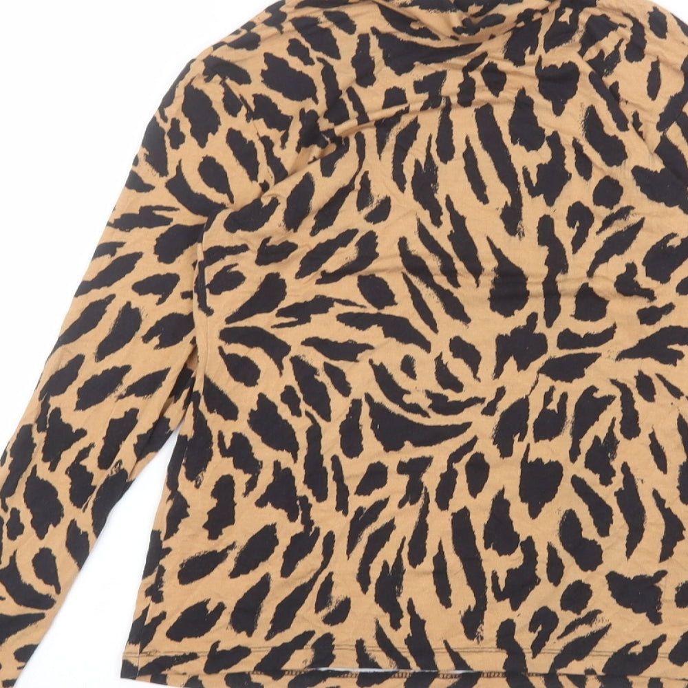 Dorothy Perkins Womens Orange Animal Print  Basic T-Shirt Size 6