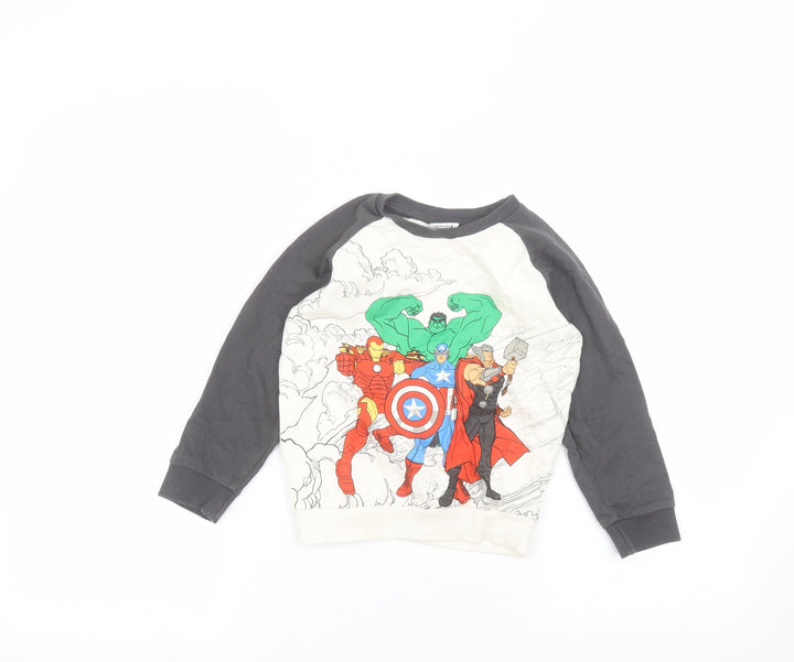 Marvel Boys White Pullover Jumper Size 4-5 Years - marvel