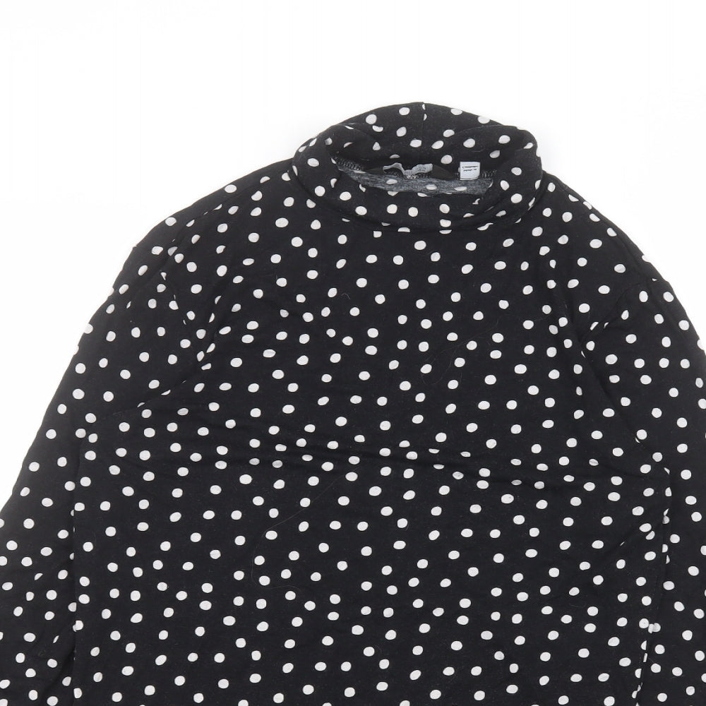 Dorothy Perkins Womens Black Polka Dot  Basic T-Shirt Size 14