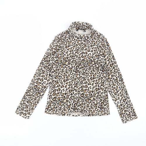 George Boys White Animal Print  Basic T-Shirt Size 7-8 Years