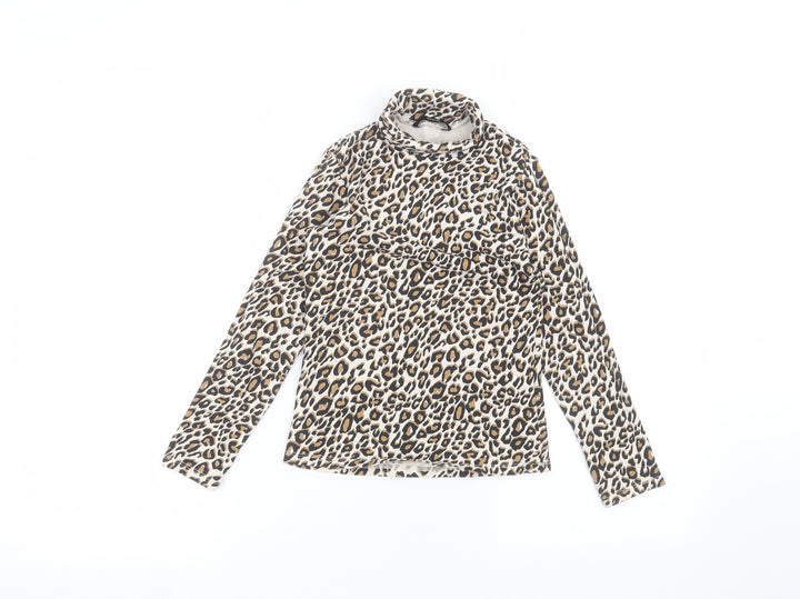 George Boys White Animal Print  Basic T-Shirt Size 7-8 Years